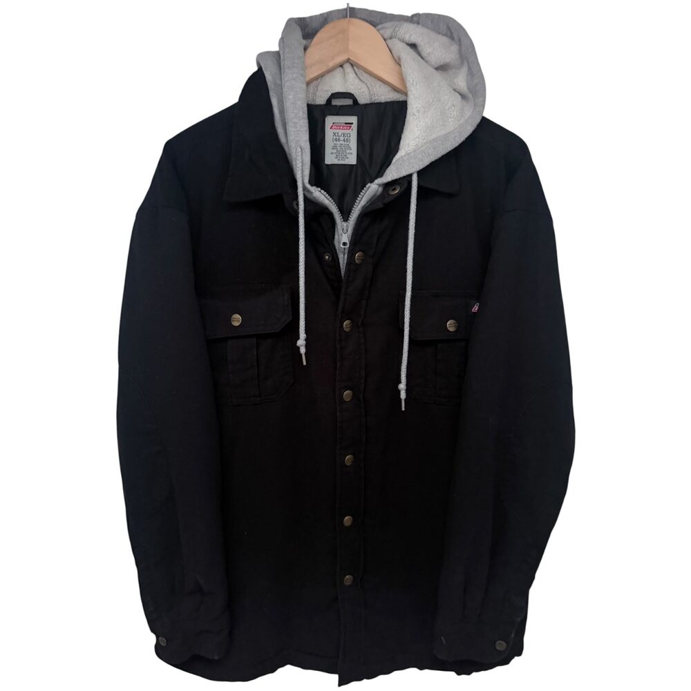 Dickies Jacket Men's XL Black Gray Quilted Hooded